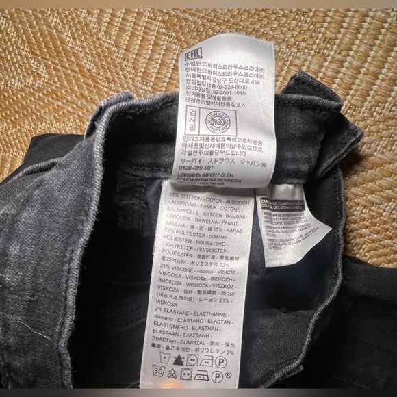 Levi's Women's Mile High Super Skinny Jeans,Black,Distressed,Ripped,Size 25 - Picture 9 of 9